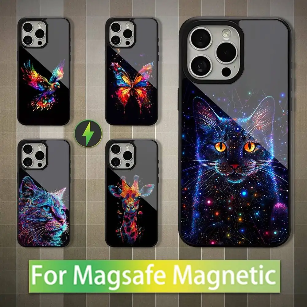 

Animals Colorful Art Phone Case For iPhone 16,17,15,14,13,12,11,Pro,Max,Plus,Mini,Magsafe,Magnetic Wireless Charging Case