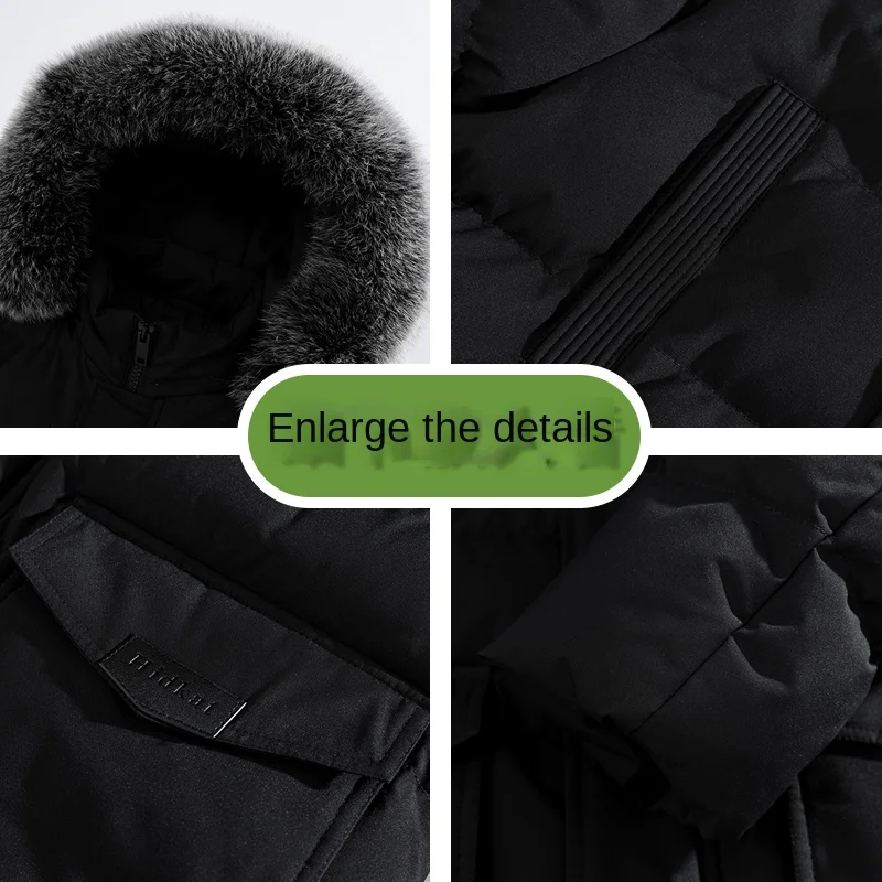 Large size cotton jacket for men detachable fur collar hooded cotton jacket loose fit jacket detachable hat standing collar cott