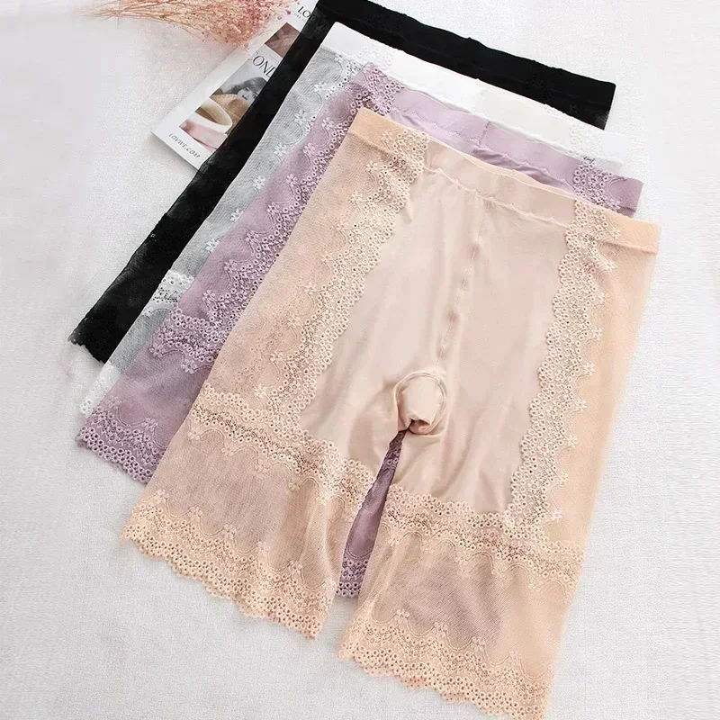 Womans Shorts Under The Skirt Seamless Shorts Lace Prevent Exposure High Waist Safety Pants Plus Size Shorts Underwear for Women