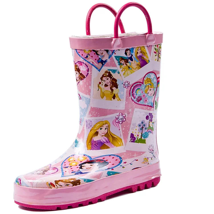 New Disney Handkerchief Pink Girls Princess Children Rain boots boys Water shoes Overshoes Parenting shoes frozen boots