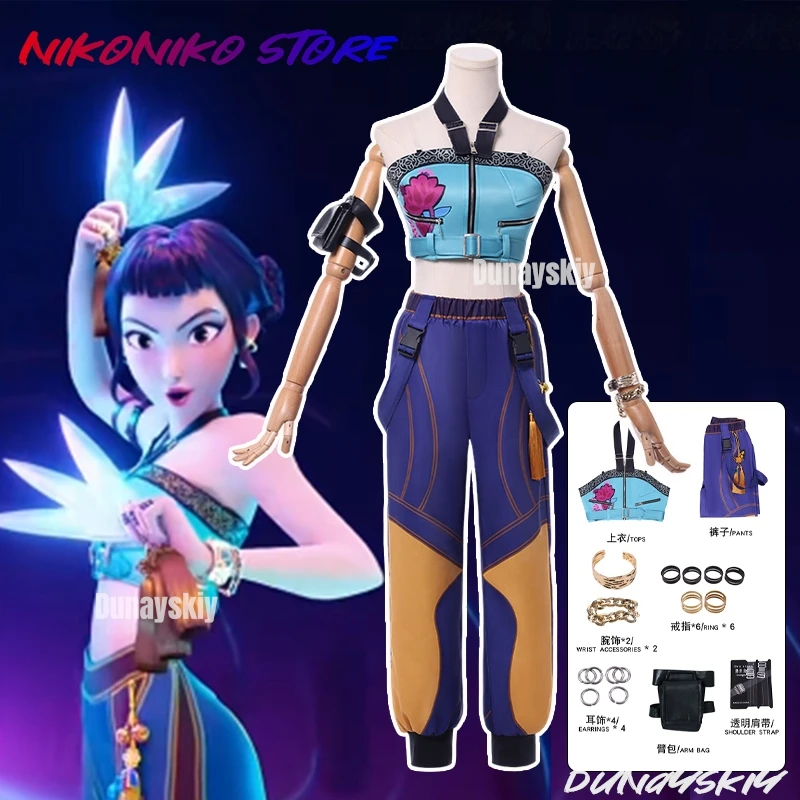 

Cosplay Hunters Superstar Zoe Costume Singing on Stage Y2K Girl Group Suit Halloween Party Comic Suit for Adult Women Outfit