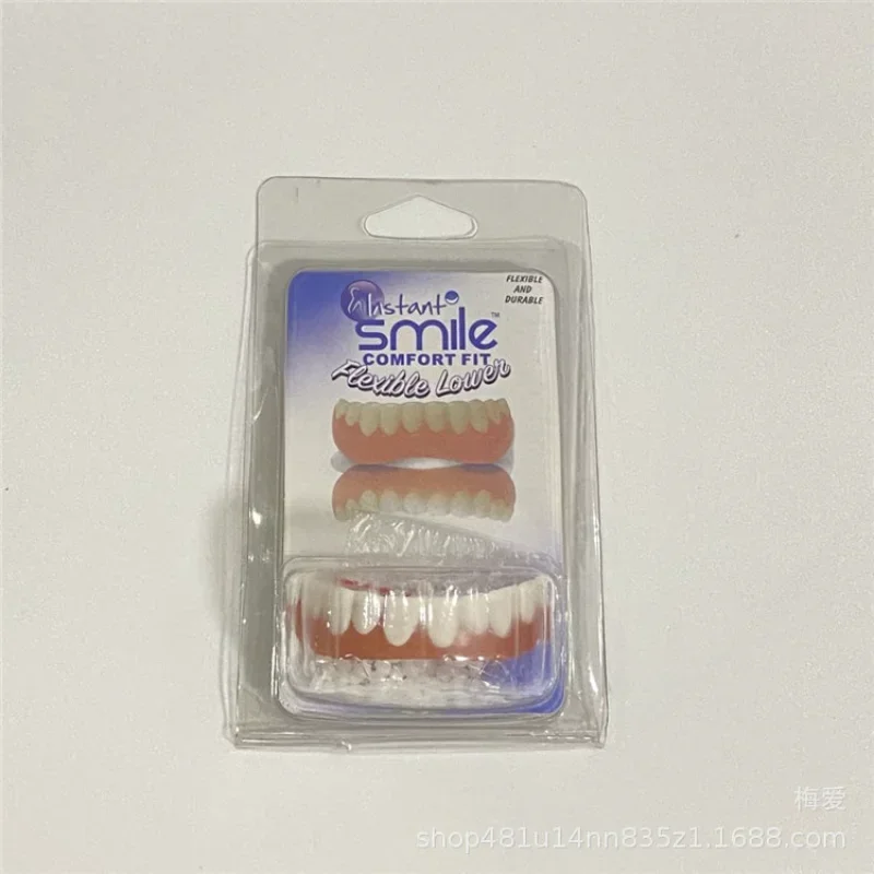 

Sdotter New False Teeth Silicone Upper Lower Veneers Perfect Laugh Veneers Dentures Paste Fake Teeth Braces for Tooth Braces Whi