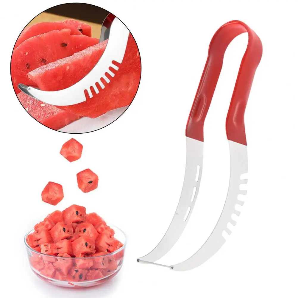 Efficient Fruit Cutting Tool Stainless Steel Watermelon Cutter Effortlessly Cantaloupe Dragon Fruit More Kitchen Helper for Easy