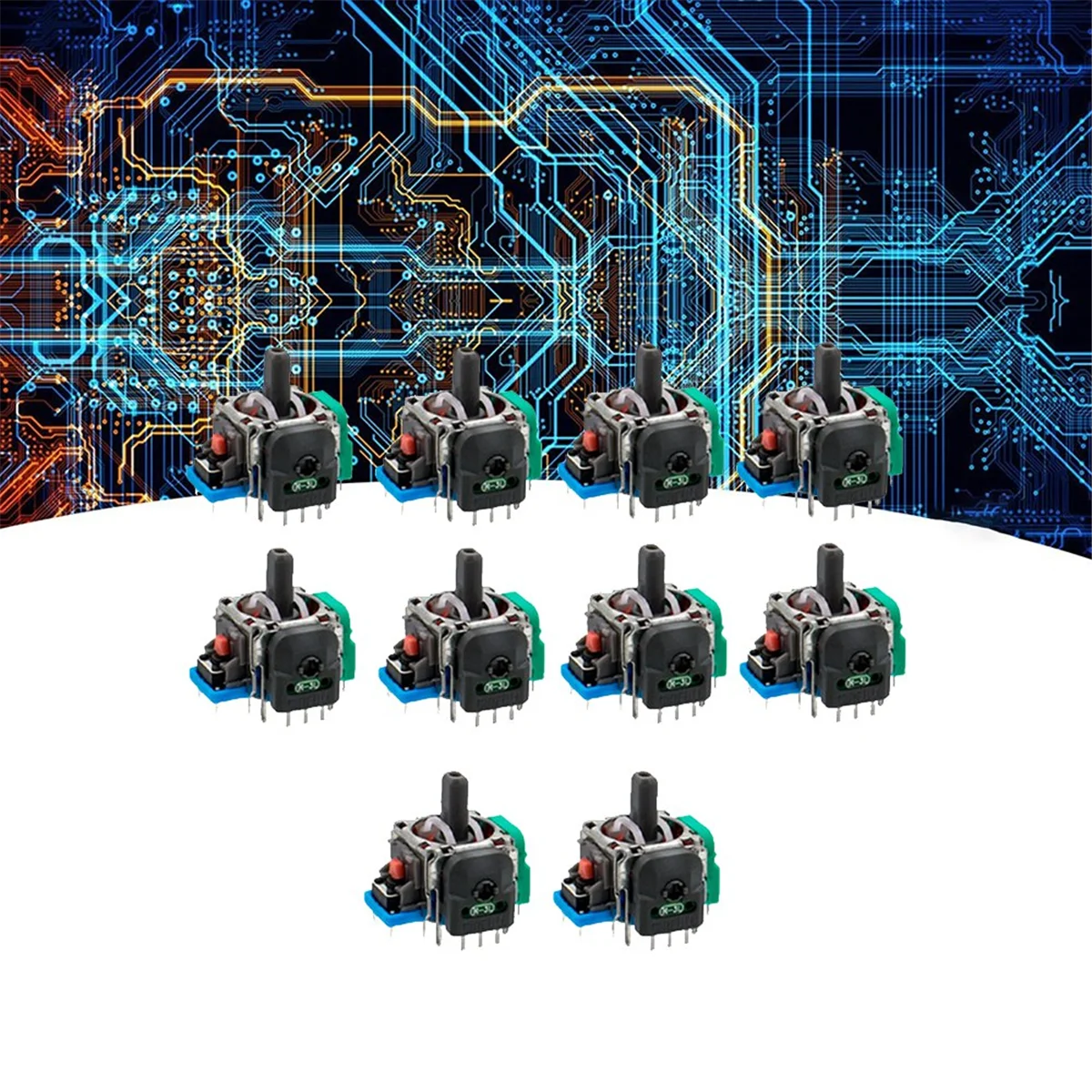 Manche eletromagnético do salão para o console do jogo, potenciômetro do sensor, 3D, 10 PCes