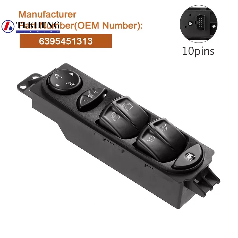 

Electric Power Window Master Control Switch 6395451313 For Mercedes-Benz Viano Vito W639 2006 2007 2008 2009 2010 2011 2012
