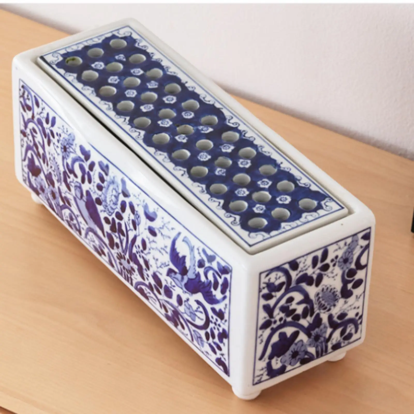 Rectangular Flower Vase Perforated Flower Arranging Vase Straight-Sided