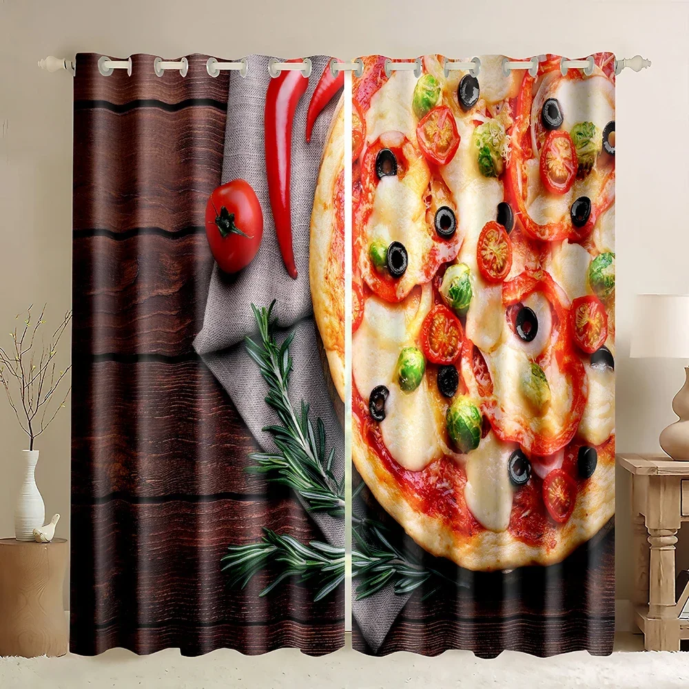 Ice Cream Window Curtains,Strawberry Sundae Chocolate Flavor in Waffle Cones,Blackout Curtains1 Panel for Living Room Bedroom