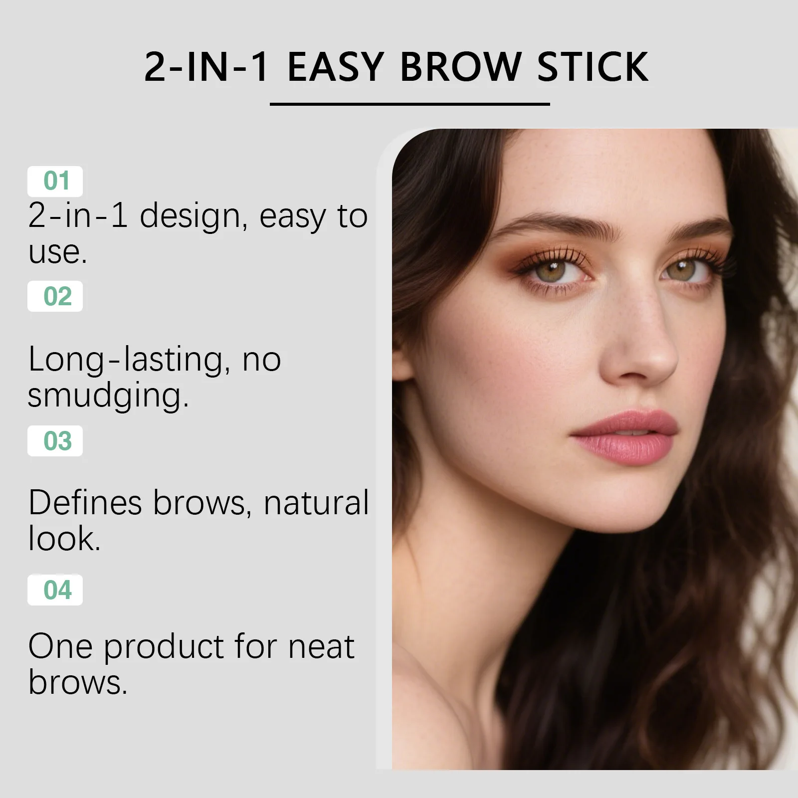 Zephoco 2 em 1 lápis de sobrancelha à prova d'água, longa duração, natural, suave, à prova de manchas, cabeça dupla, alta pigmentação, caneta de sobrancelha, maquiagem