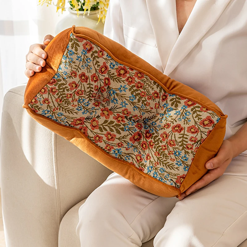 Vintage Floral Lumbar Pillow Jacquard Fabric Velvet Trim Ergonomic Design Multi-color for Living Room Sofa Bedroom Chair Decor