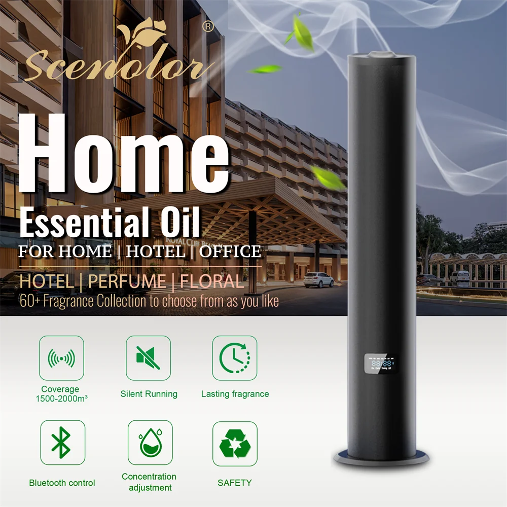 Electric Scent Diffuser 2000m³ Essential Oils Column Diffuser Smart Bluetooth Control Aromatic Fragrance Device For Home Hotel