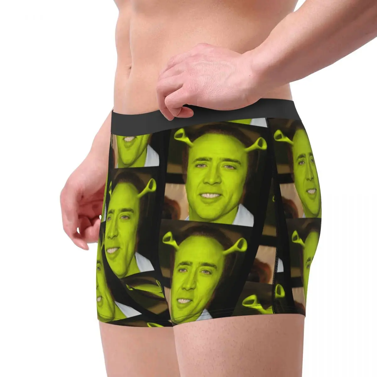 Custom Nicolas Cage Meme Underwear Men Breathbale Boxer Briefs Shorts Panties Sexy Soft Underpants For Male