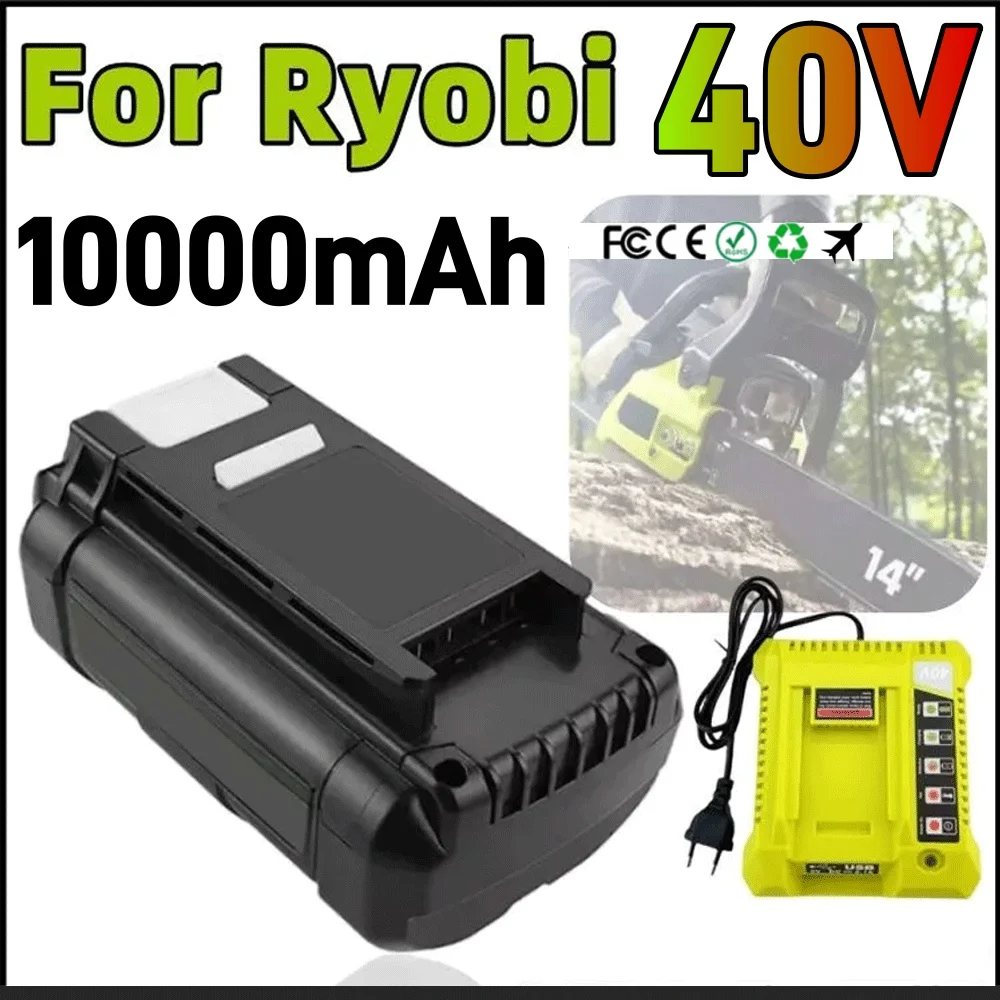 ❤️40V 🔥 Rechargeable for Ryobi 10.0Ah Li-Ion Battery Cordless Power Tools Battery OP4040 OP40501 OP4050 OP4060A RY40502 RY40200
