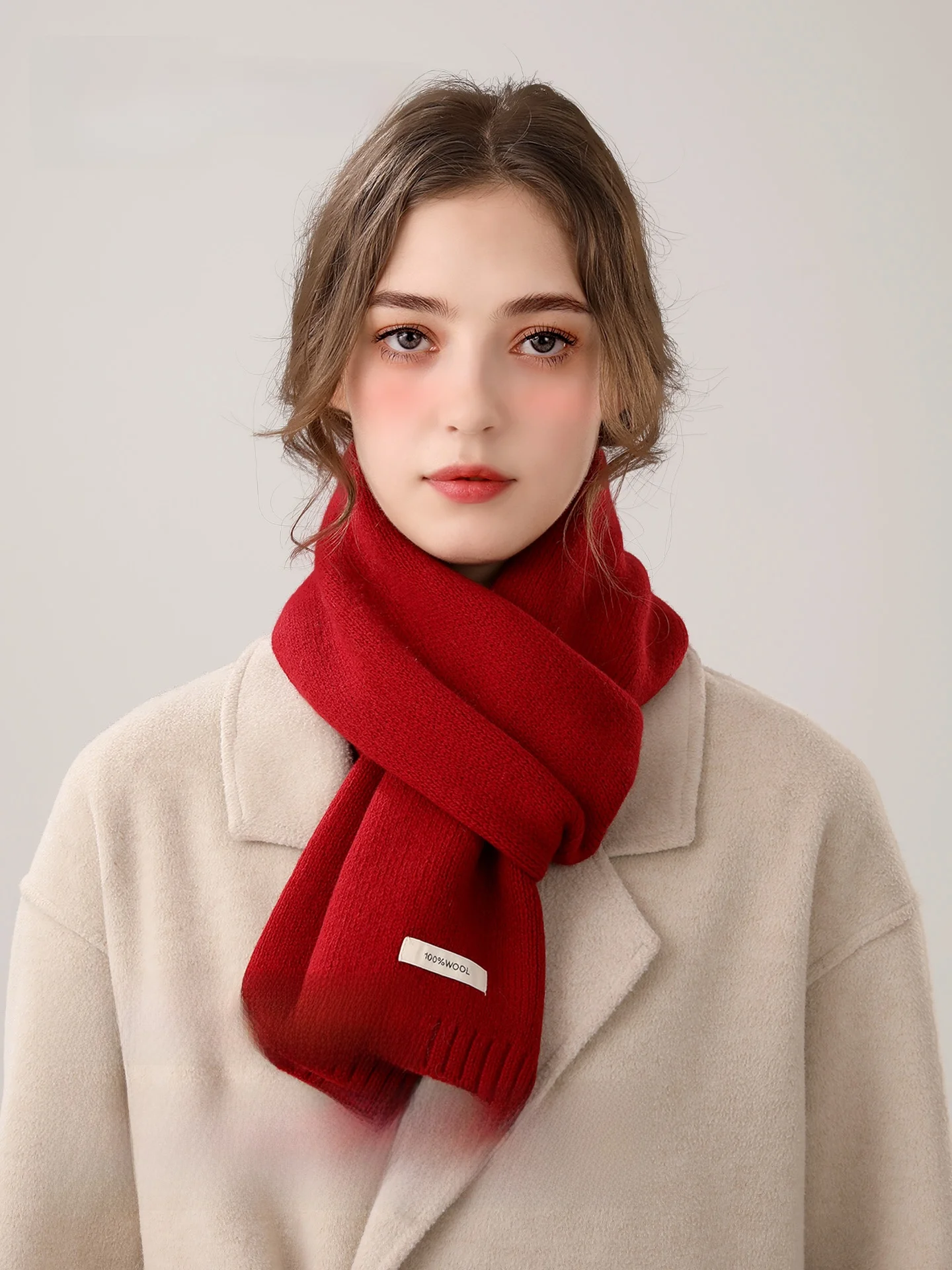 red-00-pure-wool-scarf-women's-knitted-warm-ne-warmer-winter-faion-accories-soft-comfortable-long-rectangle-ape-scarf