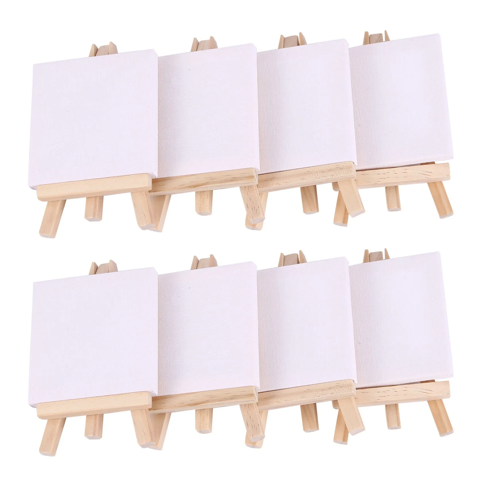 

OFSS-48Set Artists 5 Inch Mini Easel +3 Inch X3 Inch Mini Canvas Set Painting Craft DIY Drawing Small Table Easel Gift