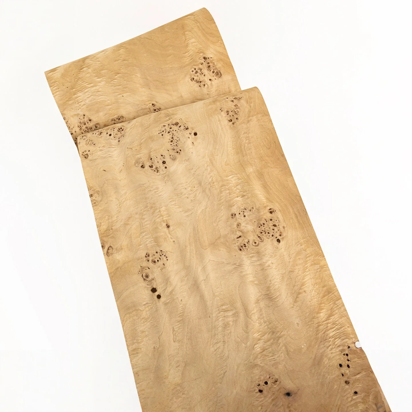 Natural Poplar Burl Veneer, 0.5mm, 250x24cm, For Album, Automotive Interior & Furniture Refinishing.
