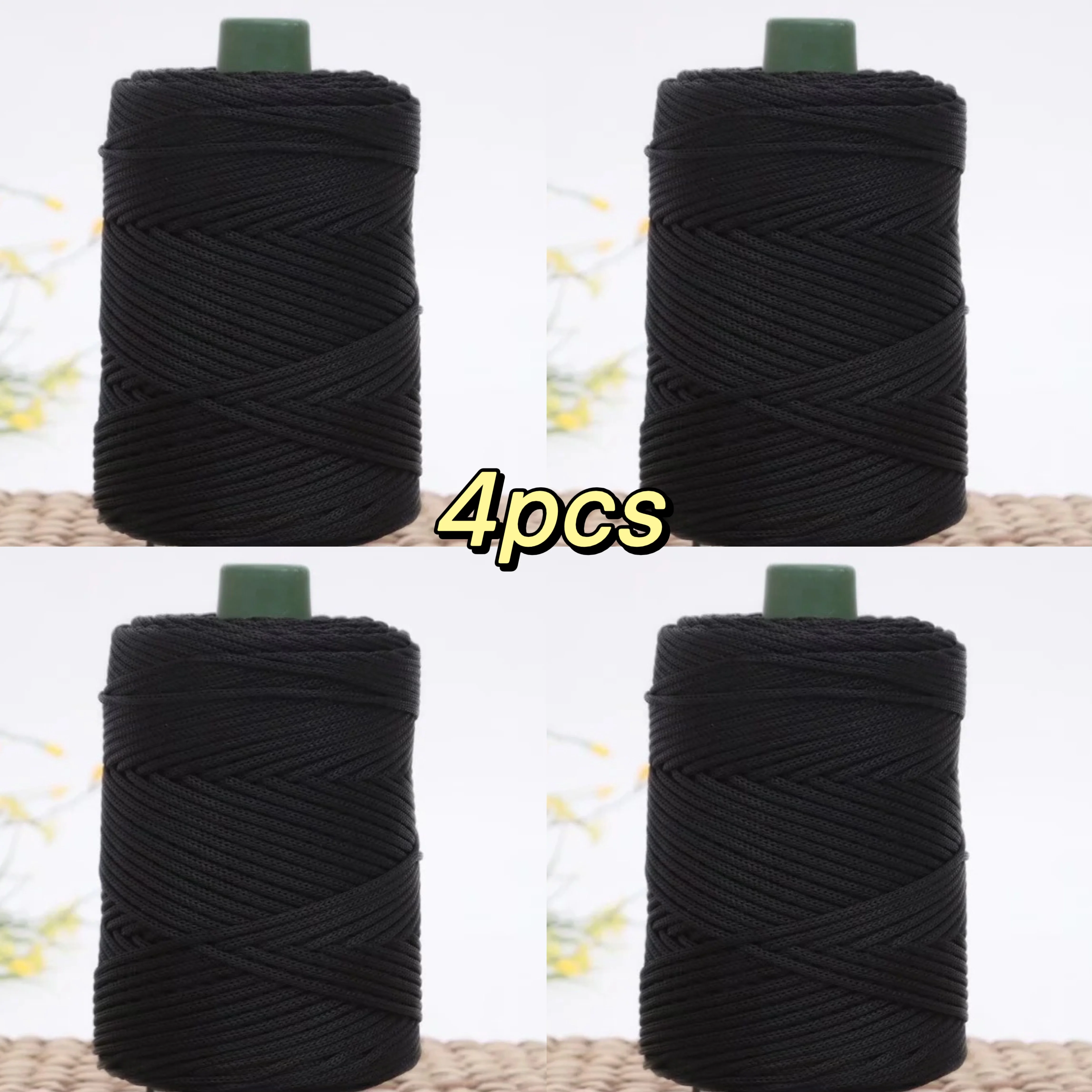 4 قطعة غزل كروشيه من الحرير الجليدي مادة البولي بروبيلين لتقوم بها بنفسك حبال الحياكة للحقائب والأحذية والقبعات-خيط كروشيه ناعم الملمس #1