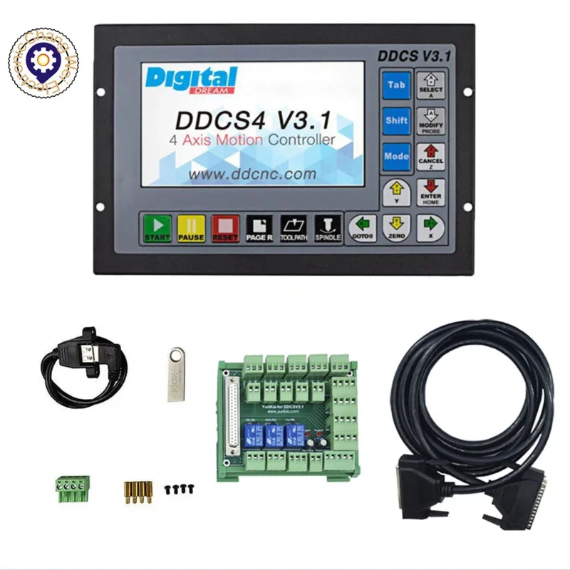 DDCSV3.1 Upgrade Terminal Board 3-Axis 4-Axis CNC Offline Motion Controller With Emergency Stop Handwheel To Replace Mach3