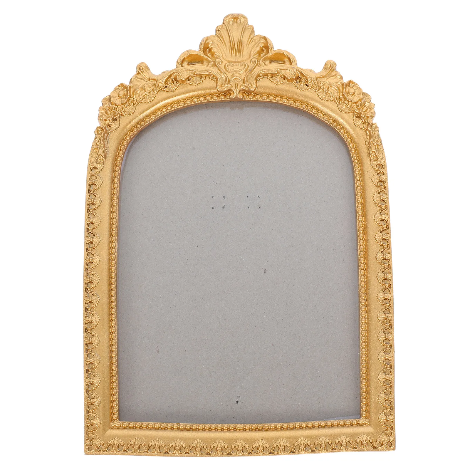 Resin Retro Photo Frame French Vintage Style Embossed Baroque Pattern Elegant Gold Finish Desktop Wall Decor for Living Room