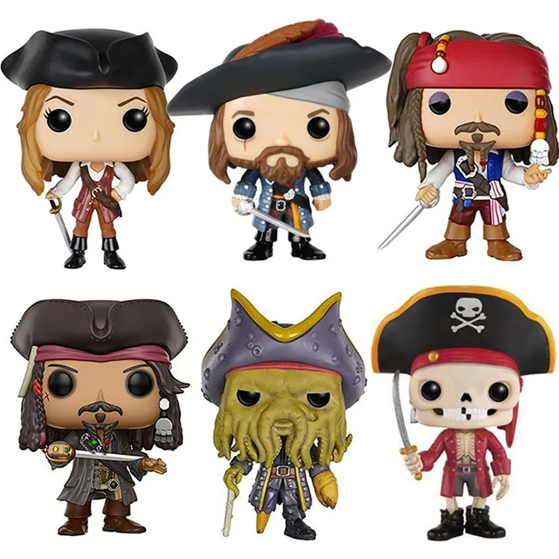 Funko Pop Pirates of Caribbeans Captain Jack Sparrow #172 Elizabeth Swann 175 Jolly Roger 258 Davy Jones Action Figure Toys