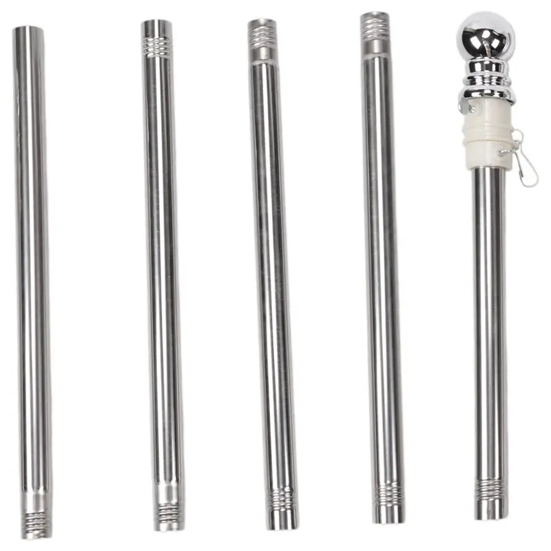 THIVN-2X Flagpole, Stainless Steel Flagpole, Suitable For House Courtyard Garden, Anti-Rust Flag Holder (Silver Pole Only)
