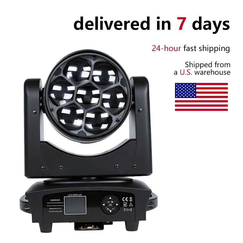 RGBW 7x40W LED Moving Head  Big Bees Eyes  Zoom Wash Lights  Refer To DJ Disco Home Party Night Club Bar