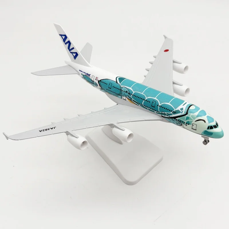 Scale 1:400 Alloy Metal Display Model airplane for JAL ANA Airbus A380 Cartoon Turtle Aviation Home decor Die-Cast Aircraft Mode