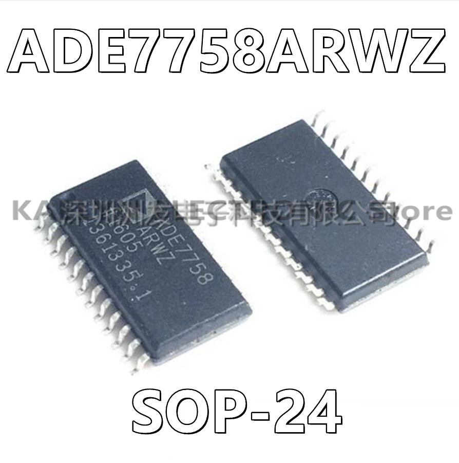 10Pcs/lot ADE7758ARWZ ADE7758 IC ENERGY METERING 3PHASE  SOP-24