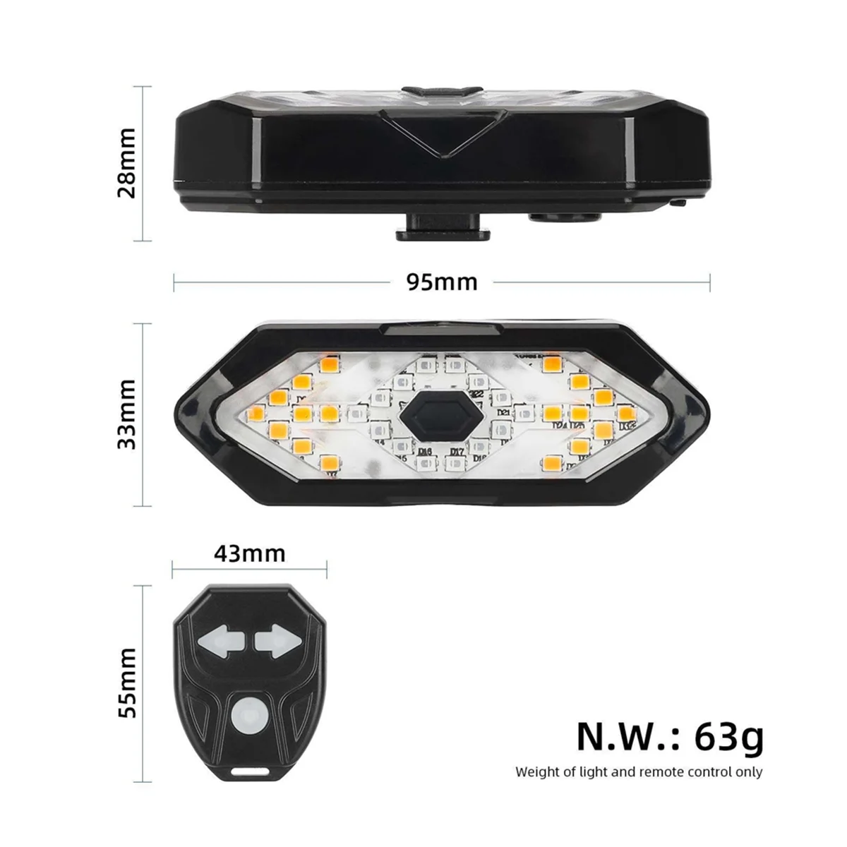 Turn Signal for Xiaomi Electric Scooter M365/1S/Pro/Pro2/Mi3/ 4 Pro/ 4 Ultra for Ninebot Max G30 Remote Control Light image 2