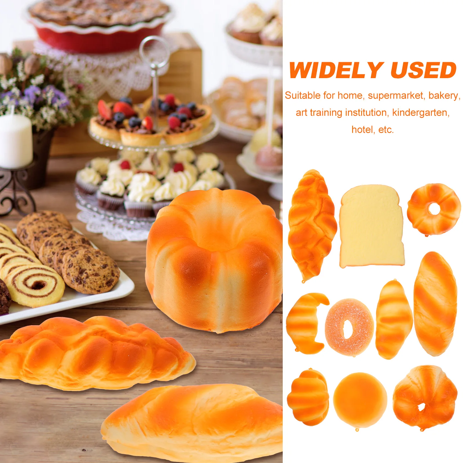 

Simulated Bread Set Faux Cakes Realistic Food Toys Model Decoration Fake Pretend Bakery Simulation Display
