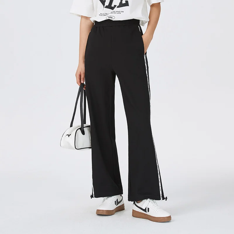 Semir Casual Trousers Women Letters Drawstring Sweat Trousers Show Leg Length Fashion Summer Girls Wide-Legged Trousers Hundred