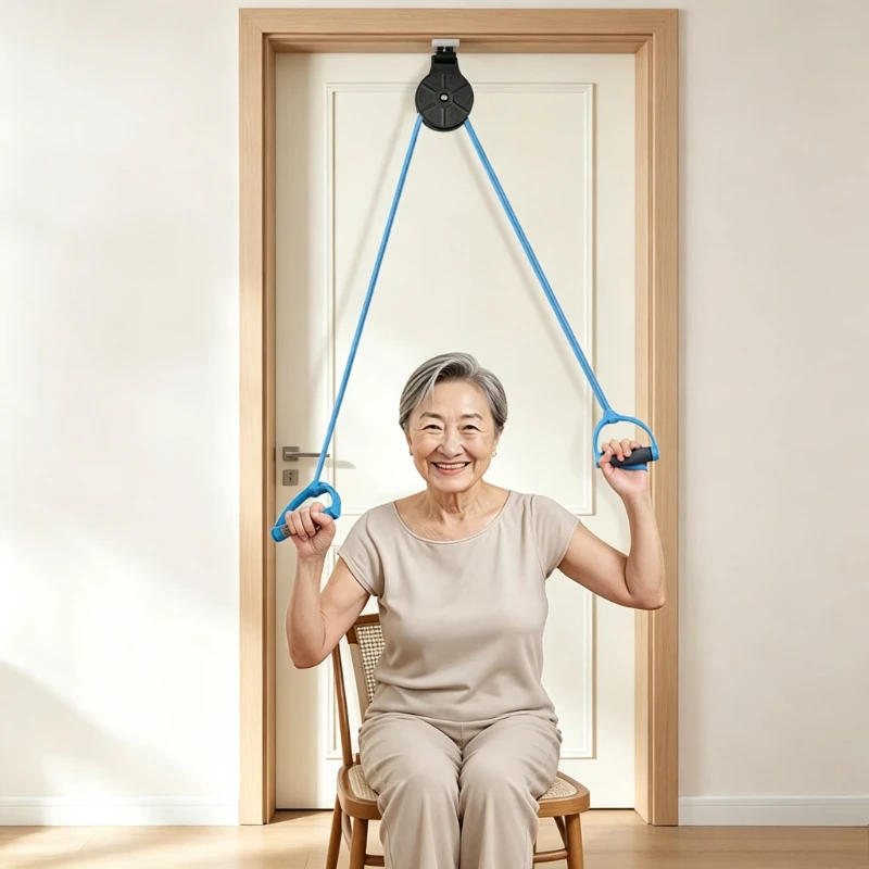 Upper Limb Rehabilitation Pulley Trainer with Suspension Strap Rings for Arm Shoulder Exercise Stroke Recovery Home 상지 재활 도르래