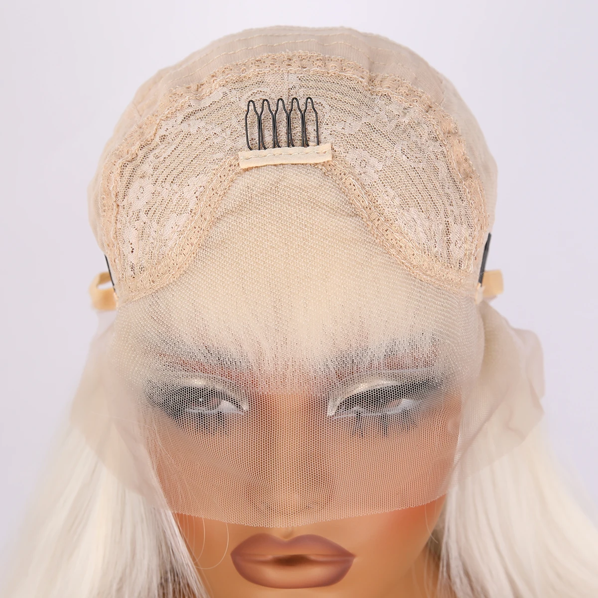 Perruque Lace Wig synthétique longue bouclée argentée, perruque ondulée blanche, perruque Py-Playing, adaptée aux femmes noires, utilisation 03