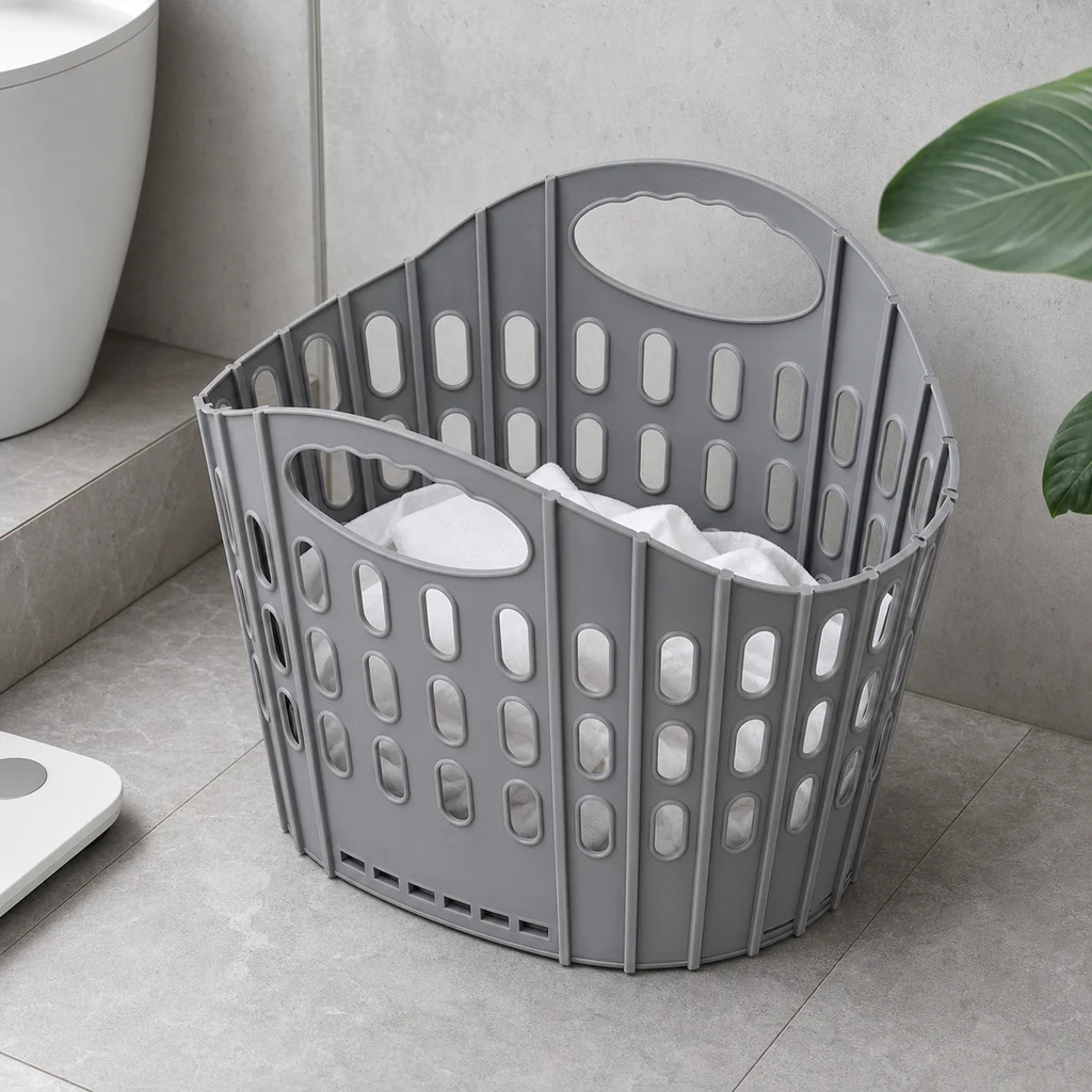 Large‑Capacity Foldable Laundry Hamper, Collapsible Ventilated Plastic Dirty Clothes Basket with Dual Handles, Multi‑Purpose Storage Organizer for Toys, Towels, Laundry