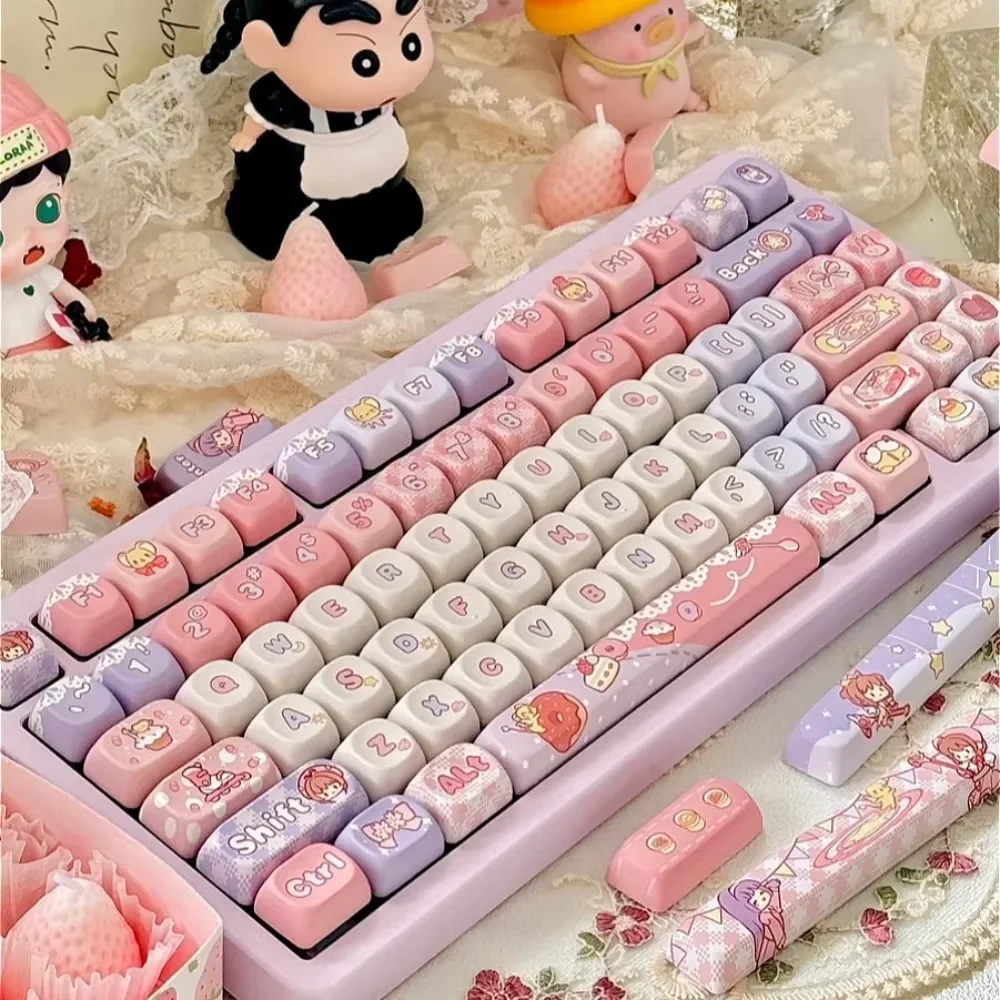 Variety Sakura 142-key PBT Cherry, Keyboard Keycaps, Suitable for Custom Mechanical Keyboard Accessories