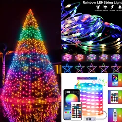 Smart USB Bluetooth App Control LED String Light Waterproof Outdoor Fairy Lights For Party Christmas Tree Lights Wedding Decor