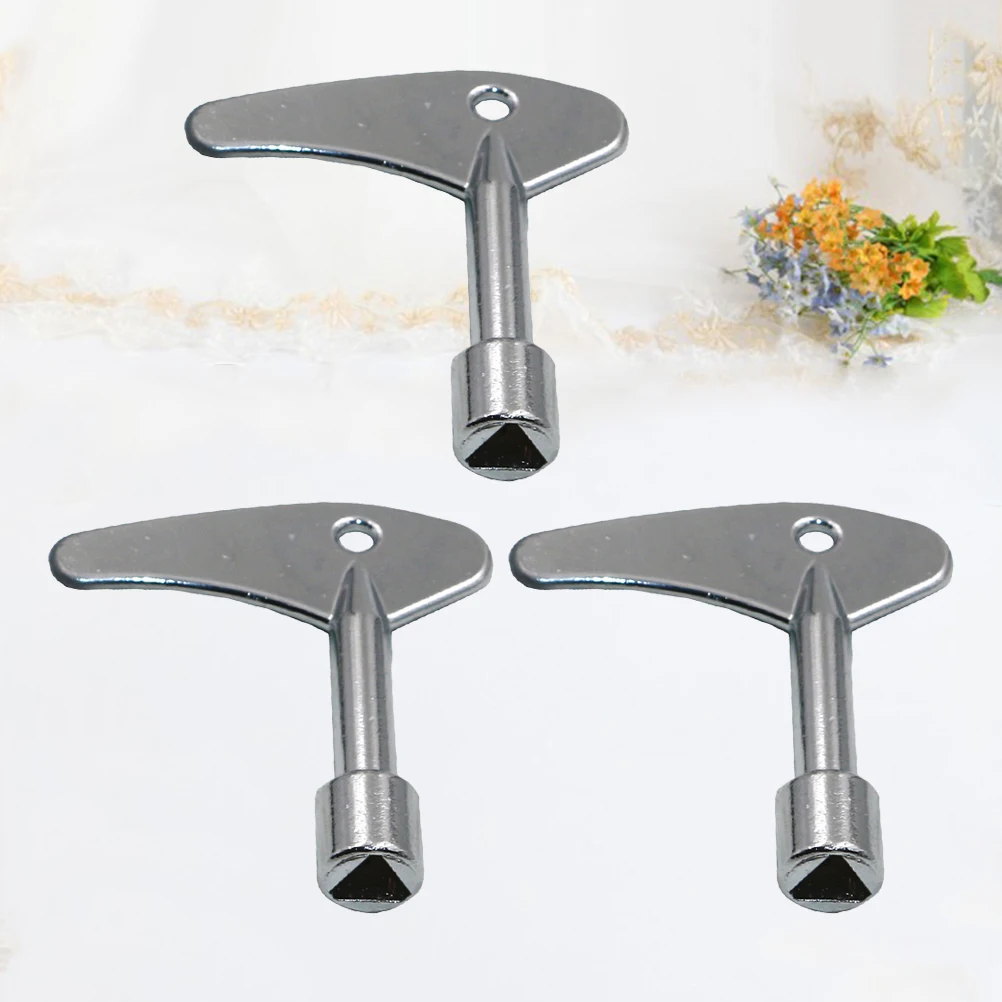 3pcs Triangle High-Quality Metal Water Key Sturdy Disassembling Tool Elevator Lightweight Compact Comfortable Handle Use For