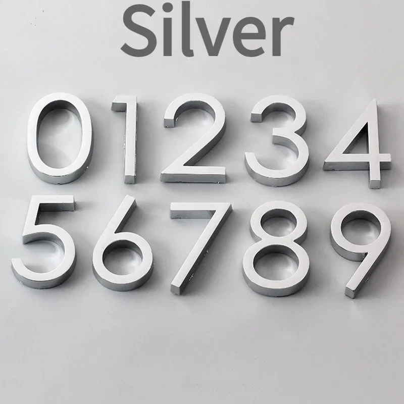 6 Cm Exterior House Number 3D Signs Adhesive Door Sign Alphabet Home Outdoor Mail Box Numbers Stickers Address Plate Custom Sign