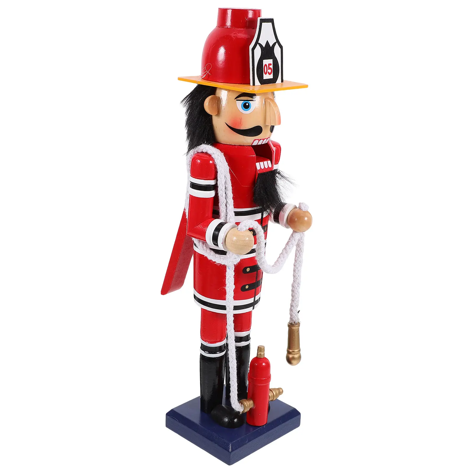 

Firefighter Ornaments Nutcracker Soldier Decoration Figure Outdoor Table Wood