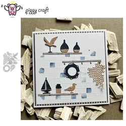 Piggy Craft metal cutting dies cut die mold Seagull nautical decoration Scrapbook paper craft knife mould blade punch stencils