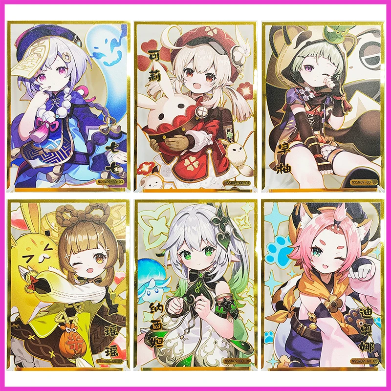 

Anime Goddess Story Rare Nahida Diona Qiqi Yaoyao Klee Sayu Toys for boys Tabletop games metal collectible cards birthday gifts