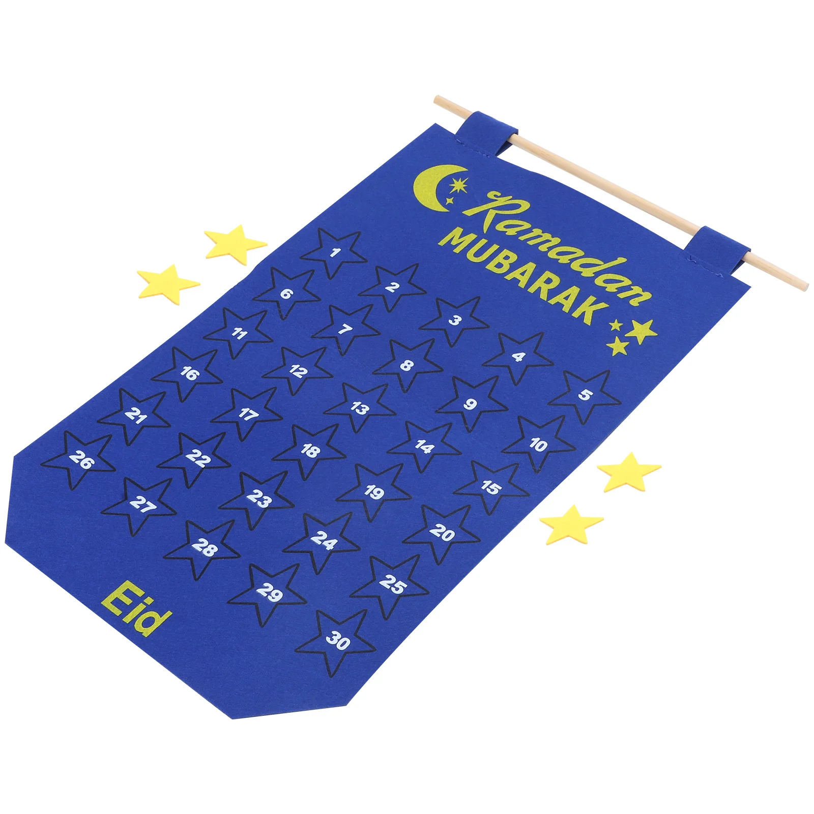 

Felt Calendar Reusable Wall Hanging Ramadan Countdown Blue Non Fading Advent Calendars Eid Ornament Festival Decor Table