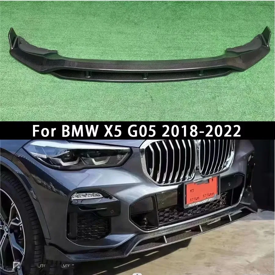 

For BMW X5 G05 2018-2022 Carbon Fiber diffuser Car Front Bumper Lip Front lip Front Chin Spoiler diffuser Upgrade Body Kit