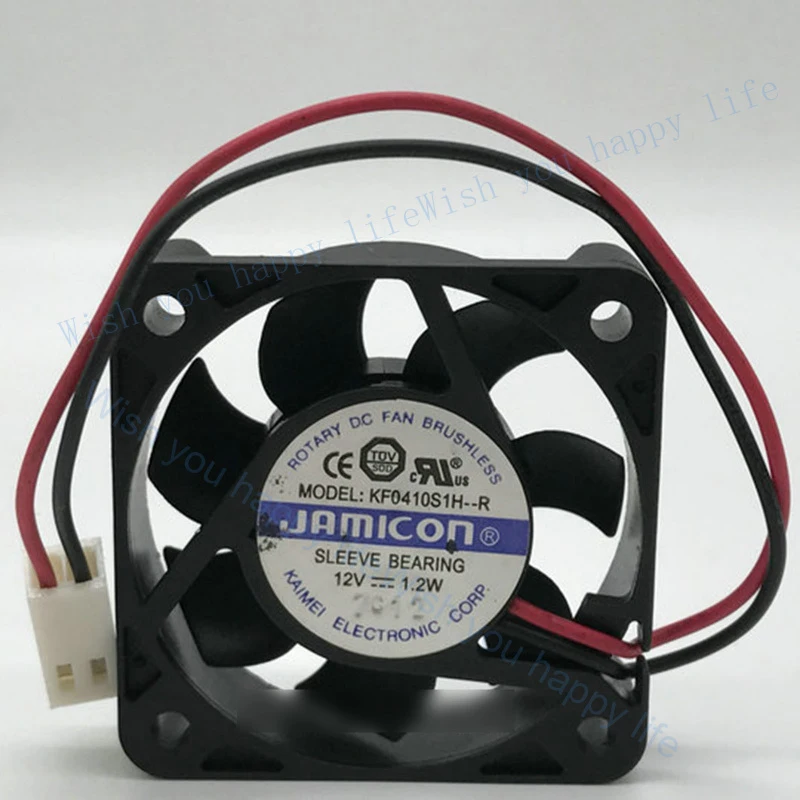 V+       New for  JAMICON KF0410S1H-R DC12V 1.2W 2 wire cooling fan#QW