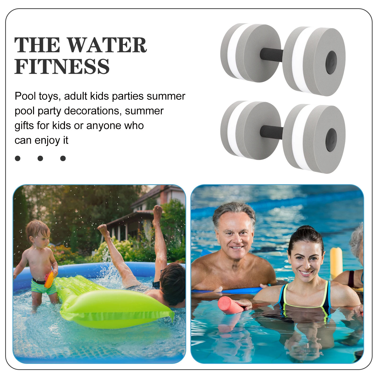 

2pcs Water Dumbbells Lightweight Durable Fast-Drying Pool Exercise Equipment Shoulder Arm Chest Muscle Strengthener Swimming Aid