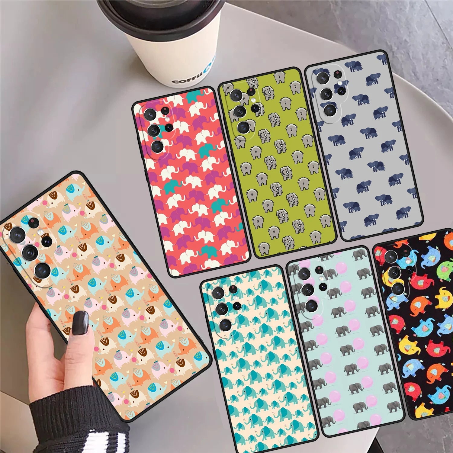 

Cute Elephant Phone Case Cover Coque For Samsung Galaxy S24 S25 Ultra 23 S22 Plus S21 FE S20 Note 10 Pro Note 20 Ultra