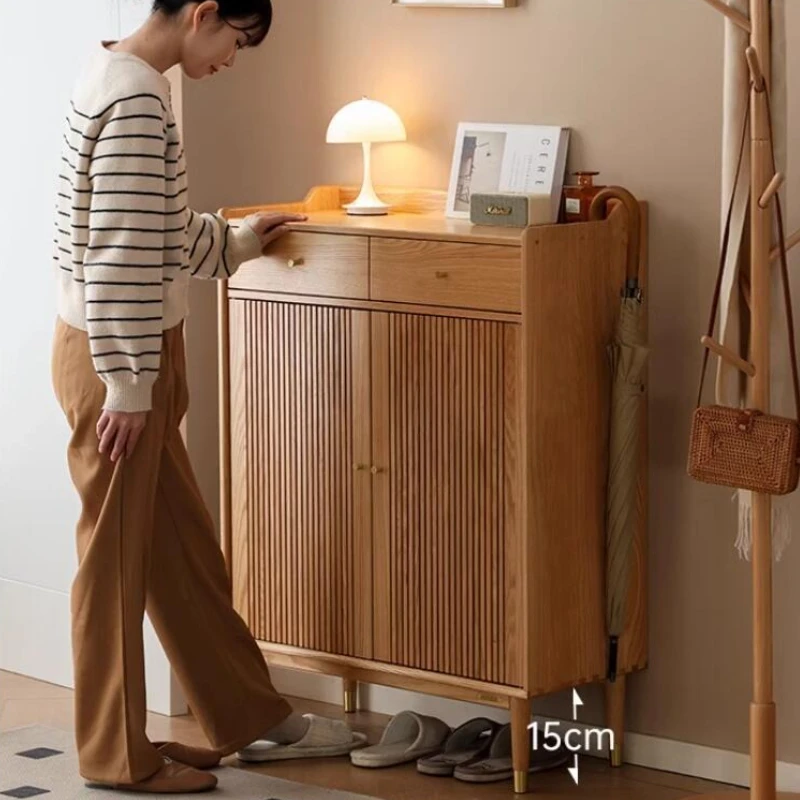 Furniture Corridor Shoe Organizer Nordic Solid Wood Shoe Cabinets Home Upscale Large Capacity Balcony Porta Scarpe Furniture