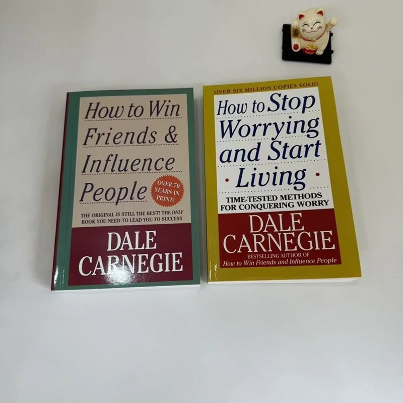 Juego de 2 Libros de Dale Carnegie Cómo ganar amigos y influenciar a las personas y cómo dejar de preparación y iniciar vivir en inglés Libros