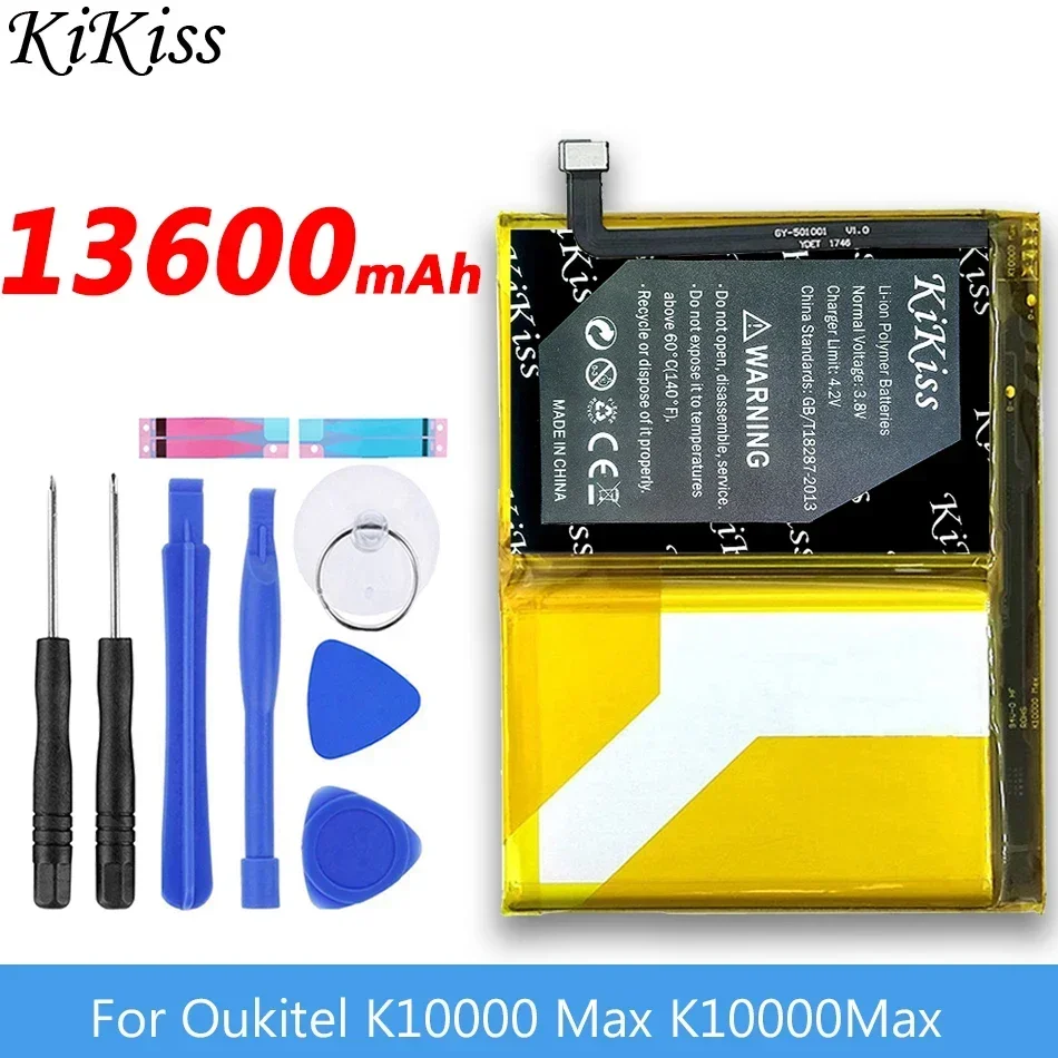 KiKiss Battery  Large Capacity 13600mAh Back Up For Oukitel K10000 Max K10000Max K 10000 Max Smart Phone