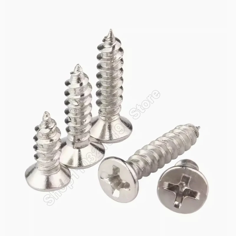 

M1,M1.2,M1.4,M1.7,M2,M2.3-M3 Mini Micro Small Cross Recessed Phillips Flat Countersunk Head Self-Tapping Wood Screws L=3-25mm