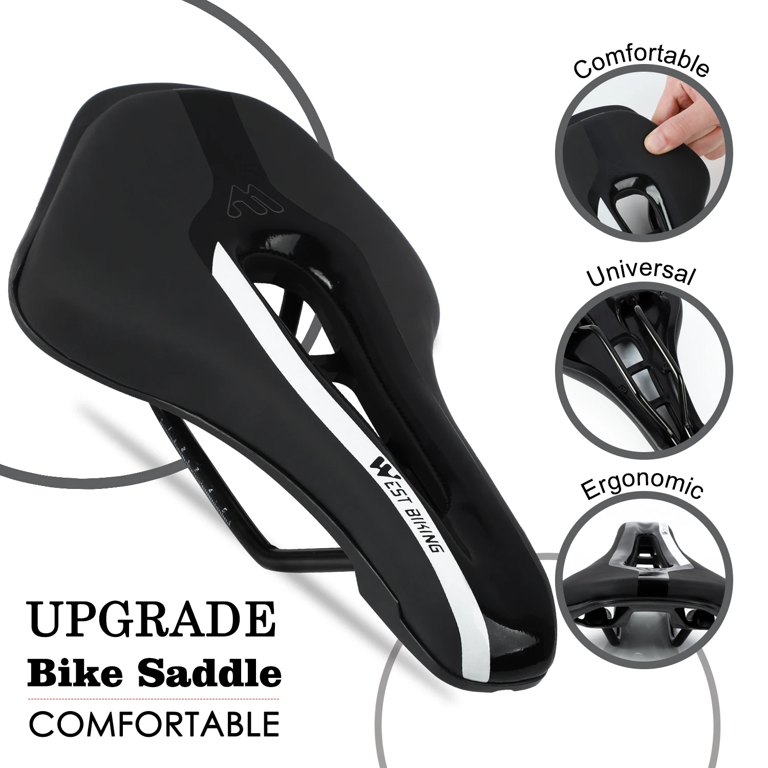 WEST BIKING Ultralight Road Bike Saddle Hollow Breathable Cycling Seat Comfortable Cushion Bicycle Racing Saddle MTB Riding Part